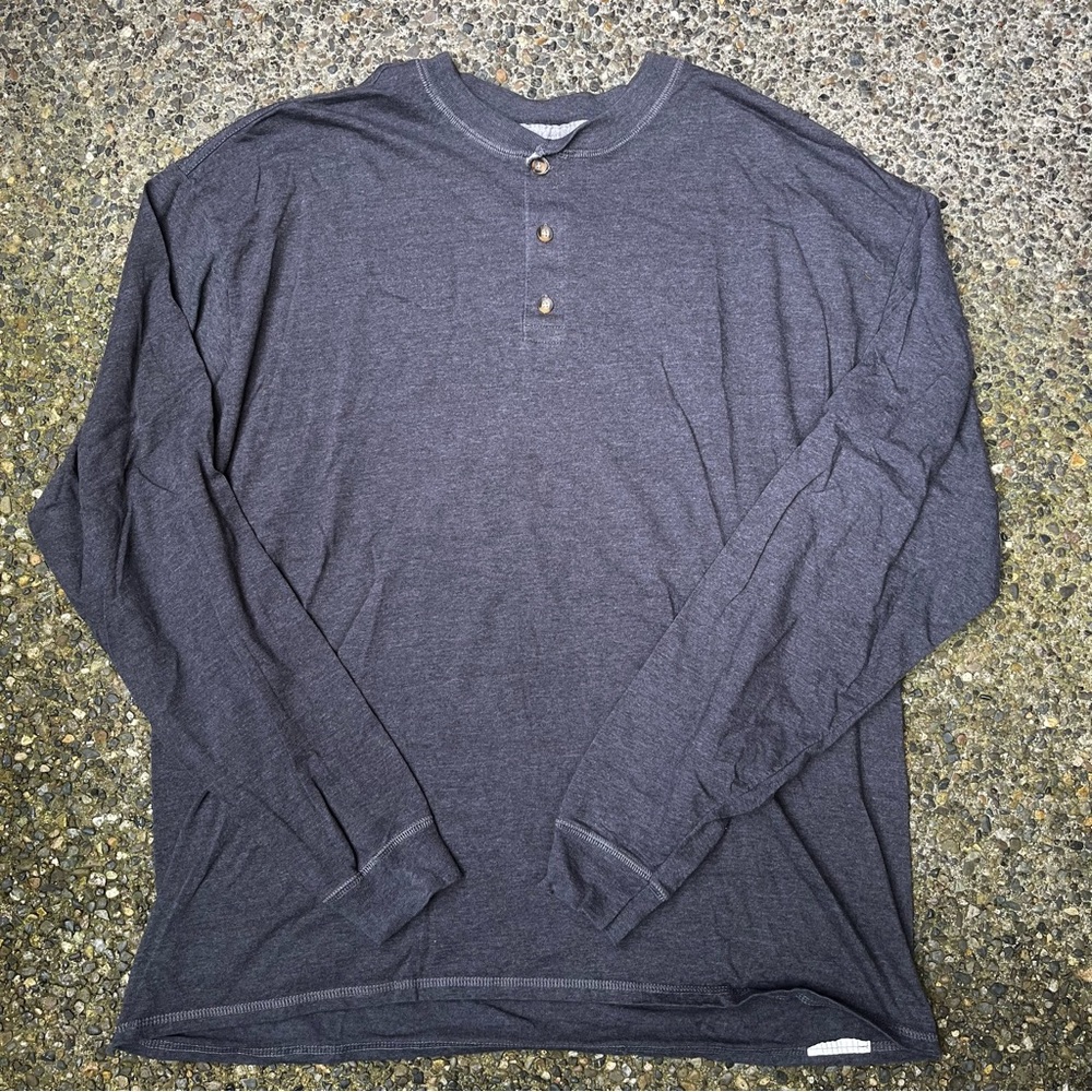 Hanes Gray Long Sleeve Tee Soft Knit
